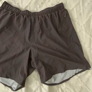 Lululemon Grey with red Surge Shorts with liner